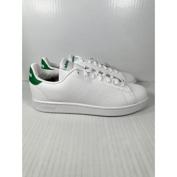 NEW Adidas Advantage White Green Mens Athletic Low Top Shoes Size 10 GZ5300 - Picture 1 of 8